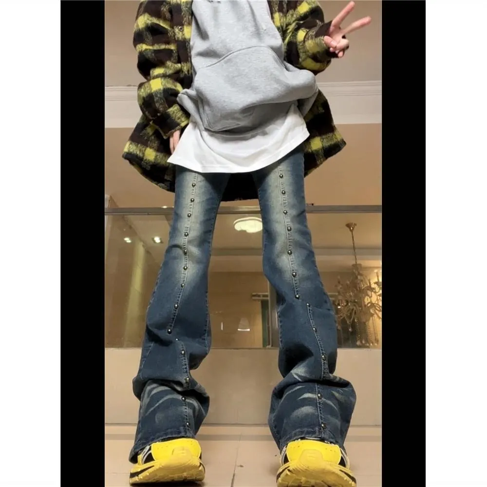 Distressed Y2K Grunge Flare Jeans - Image 7