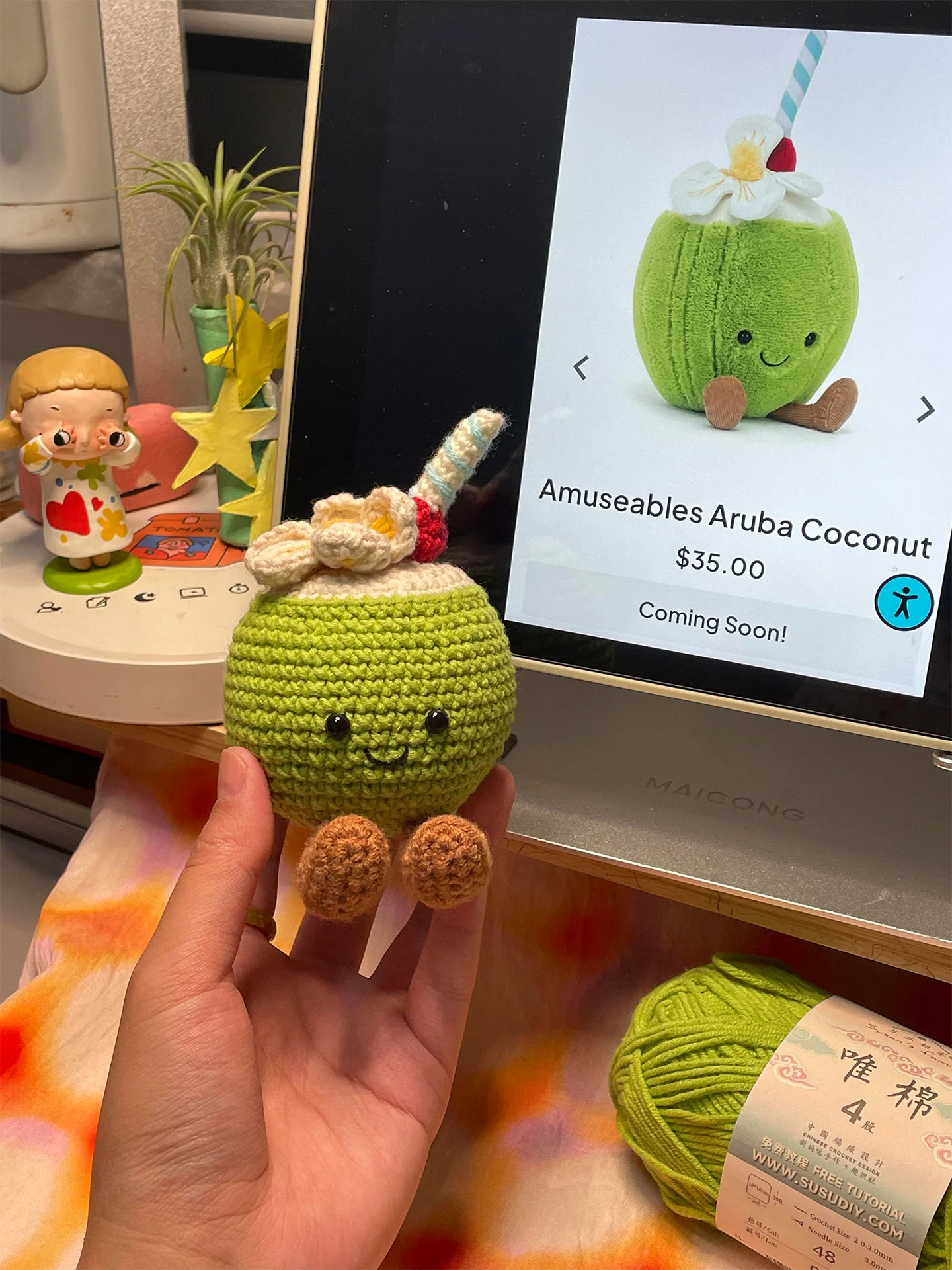 diy crochet coconut doll kit - Image 2