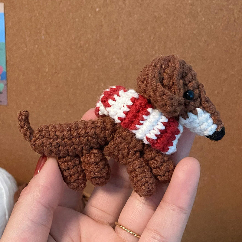 diy crochet cute dachshund puppy material bag - Image 2