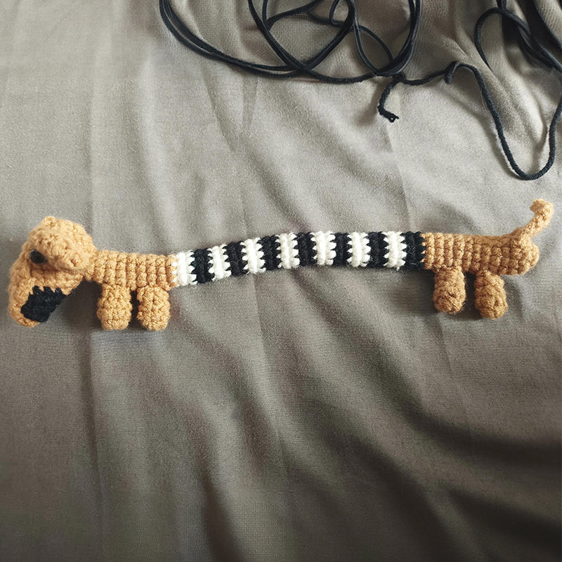diy crochet cute dachshund puppy material bag - Image 4