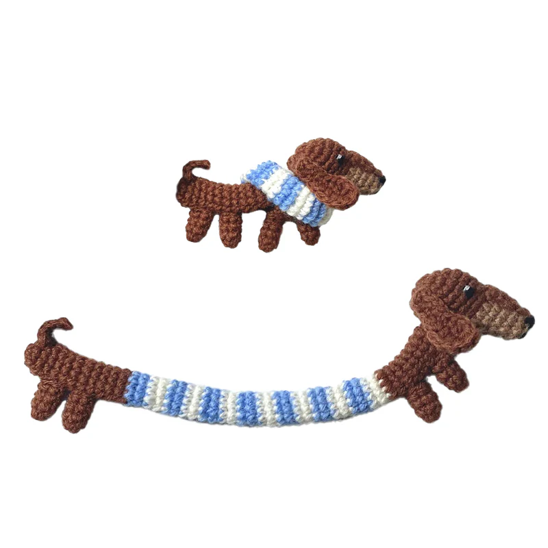 diy crochet cute dachshund puppy material bag - Image 5