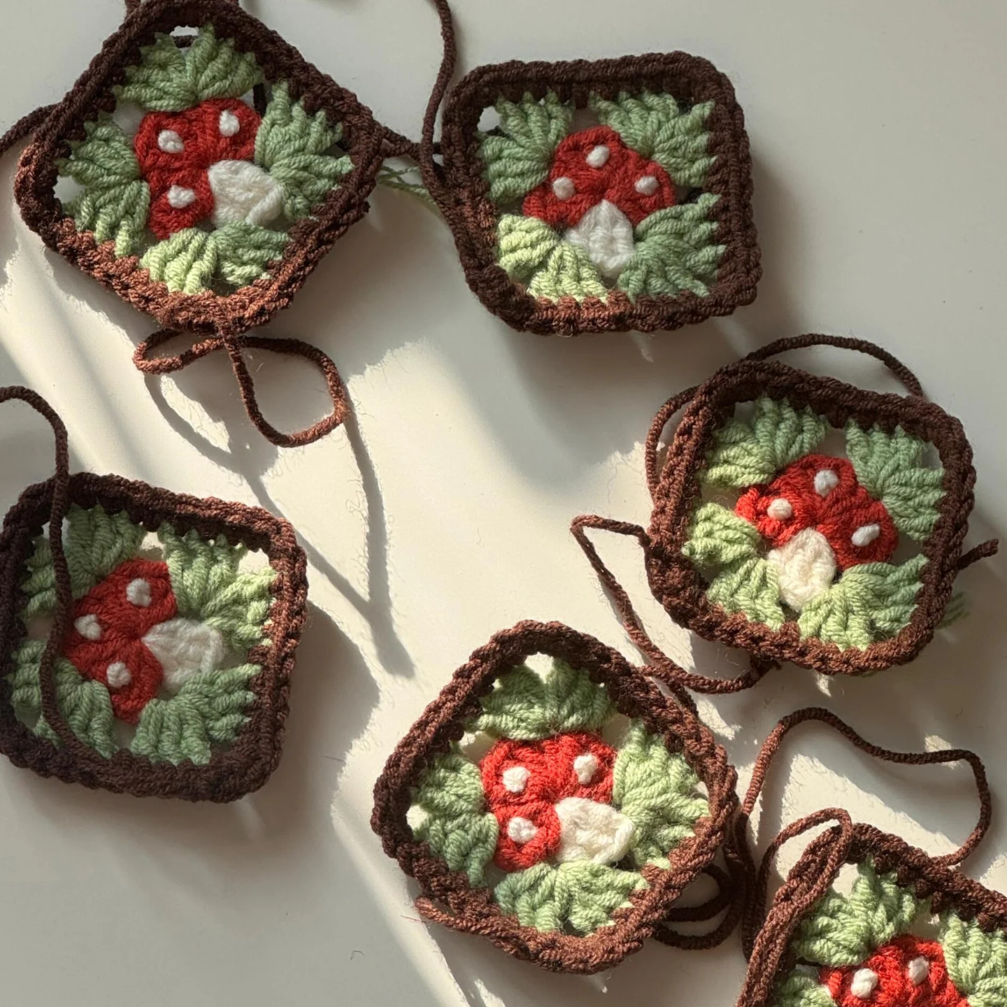 diy crochet Forest mushroom earphone bag kit - Image 5