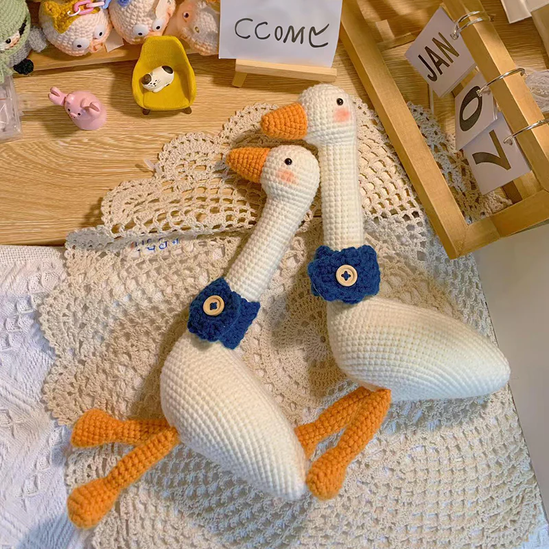 DIY crochet woolen white goose doll pendant - Image 2