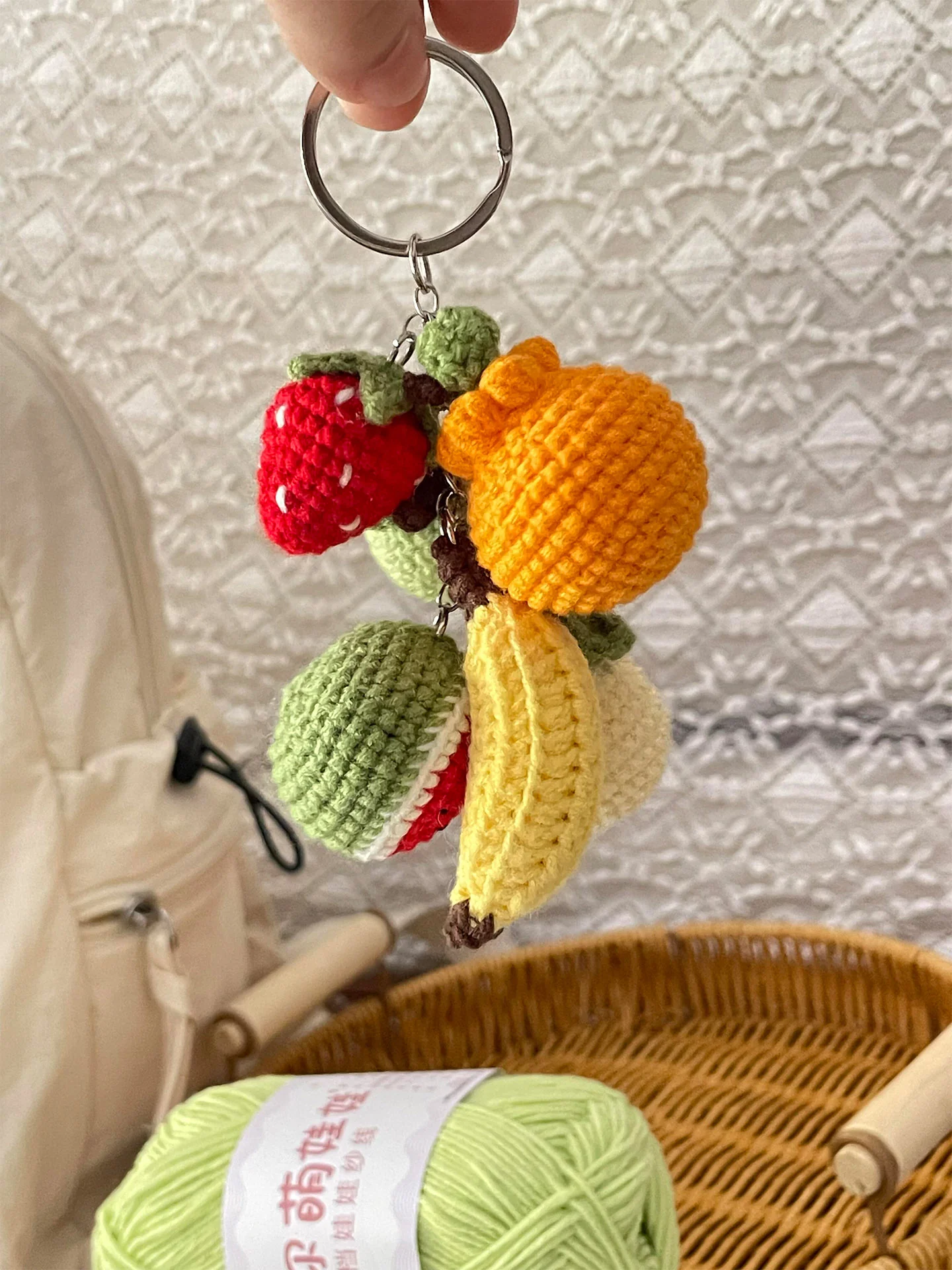 diy crocheted bunch of fruit pendant kit - Image 3