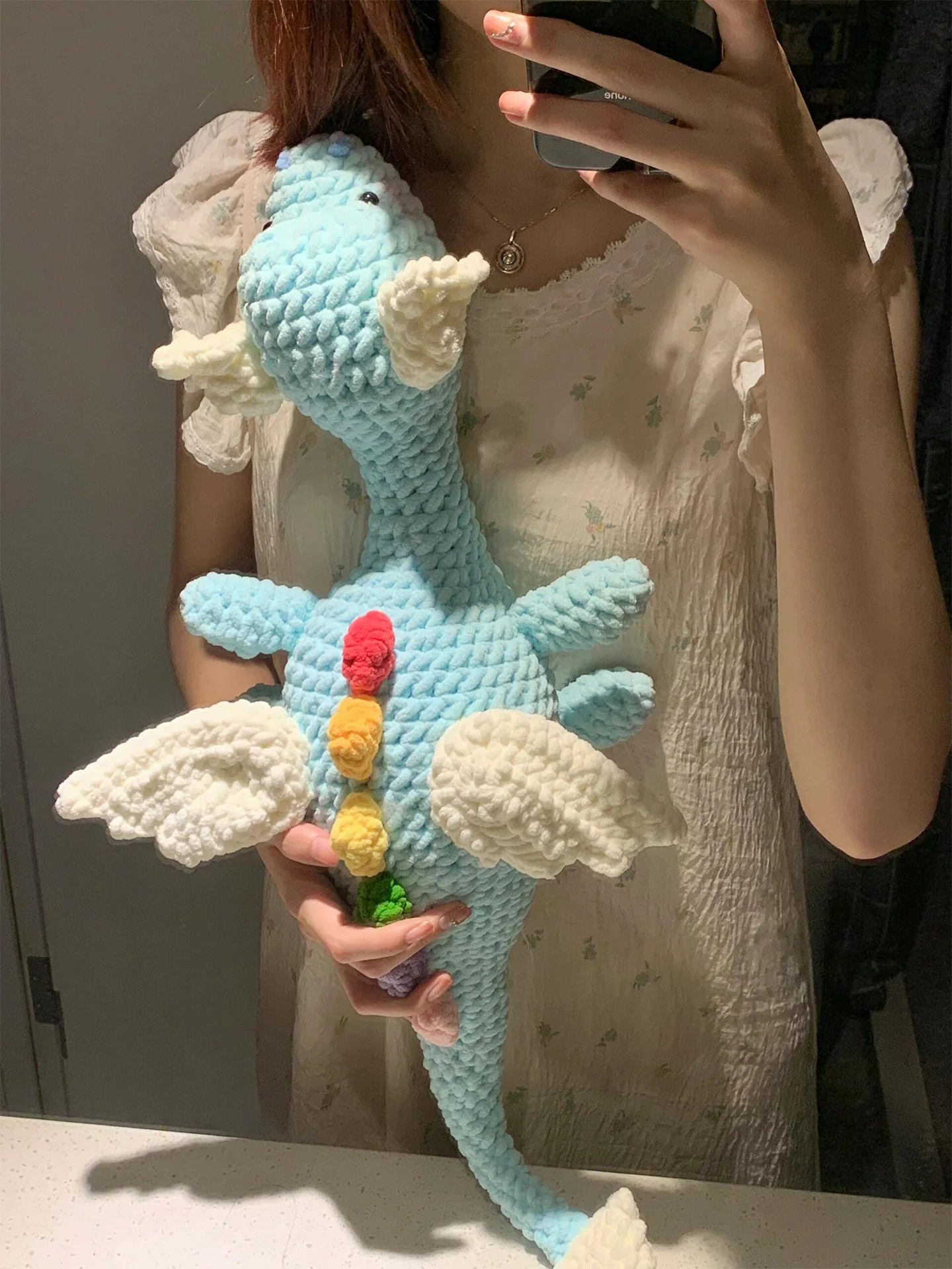 diy crocheted little milk dragon pillow - Image 3