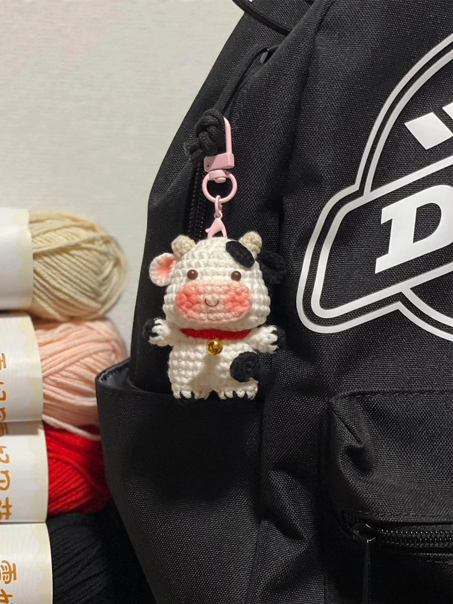 diy Little cow woolen bag pendant - Image 3
