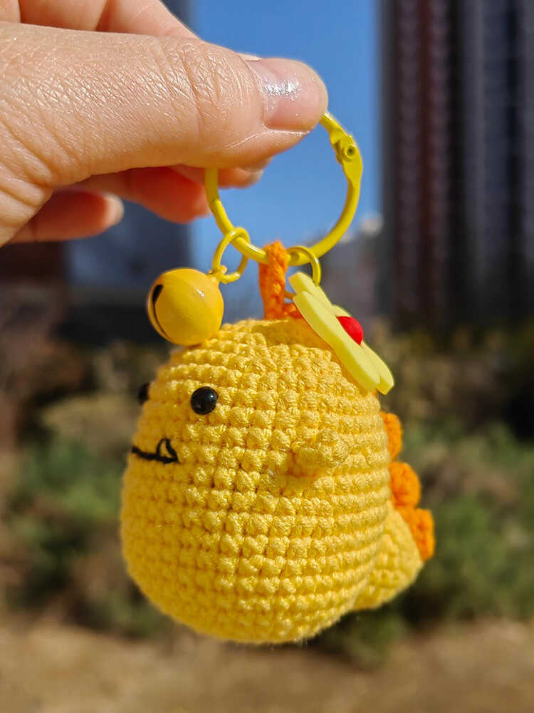 diy Little dinosaur wool pendant keychain - Image 4