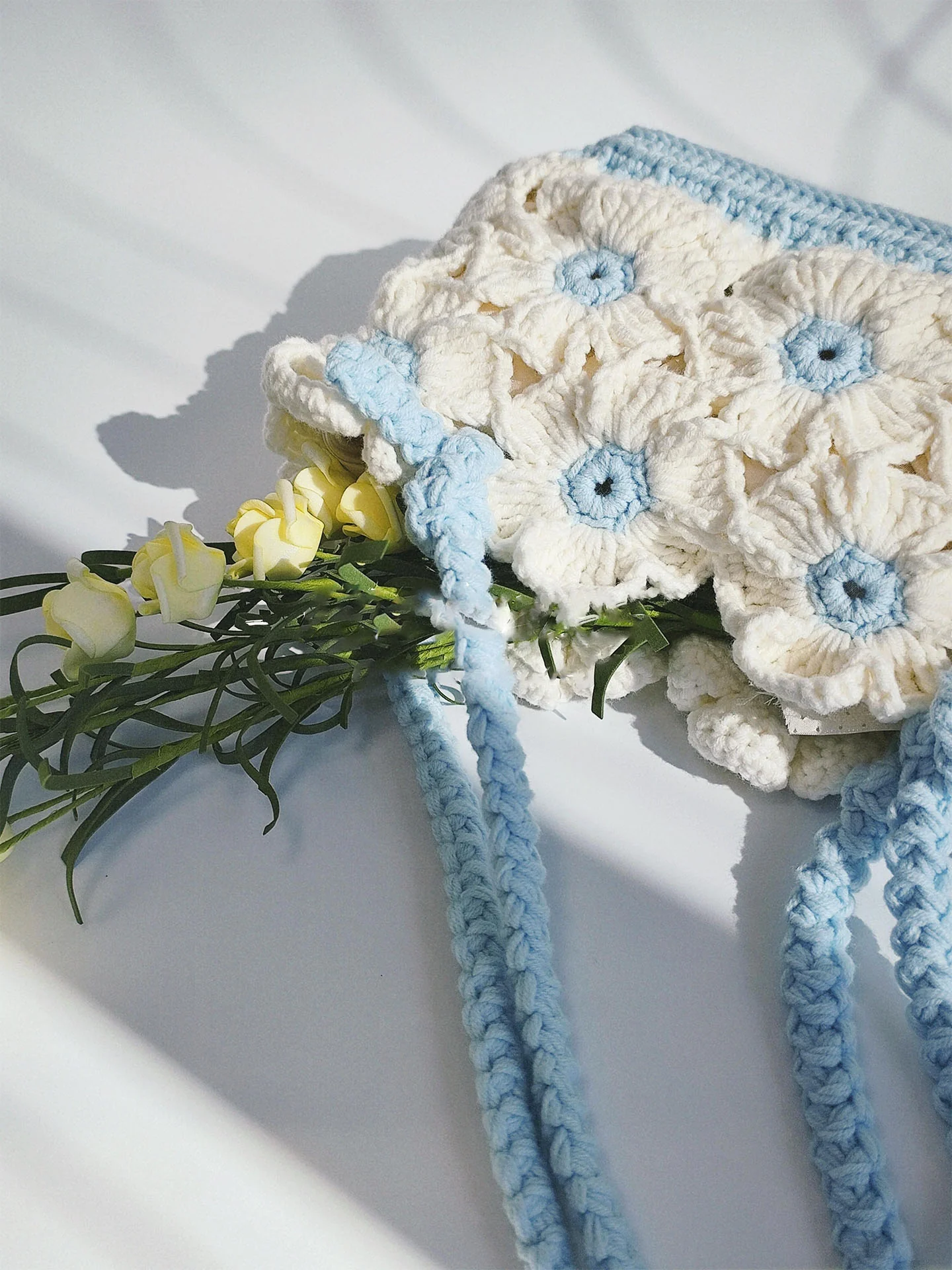 diy wool blue flower crossbody bag - Image 2