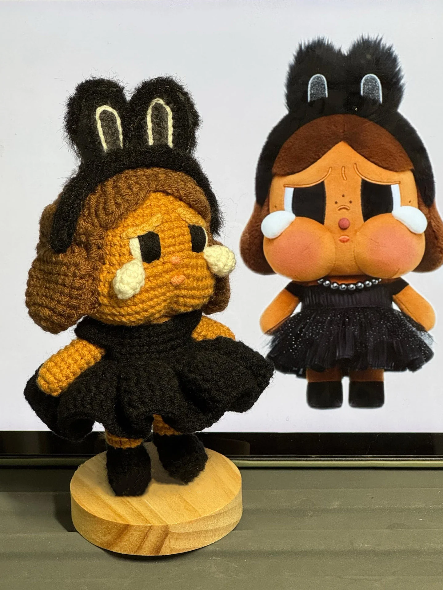 diy Wool crocheted black crybaby doll - Image 2