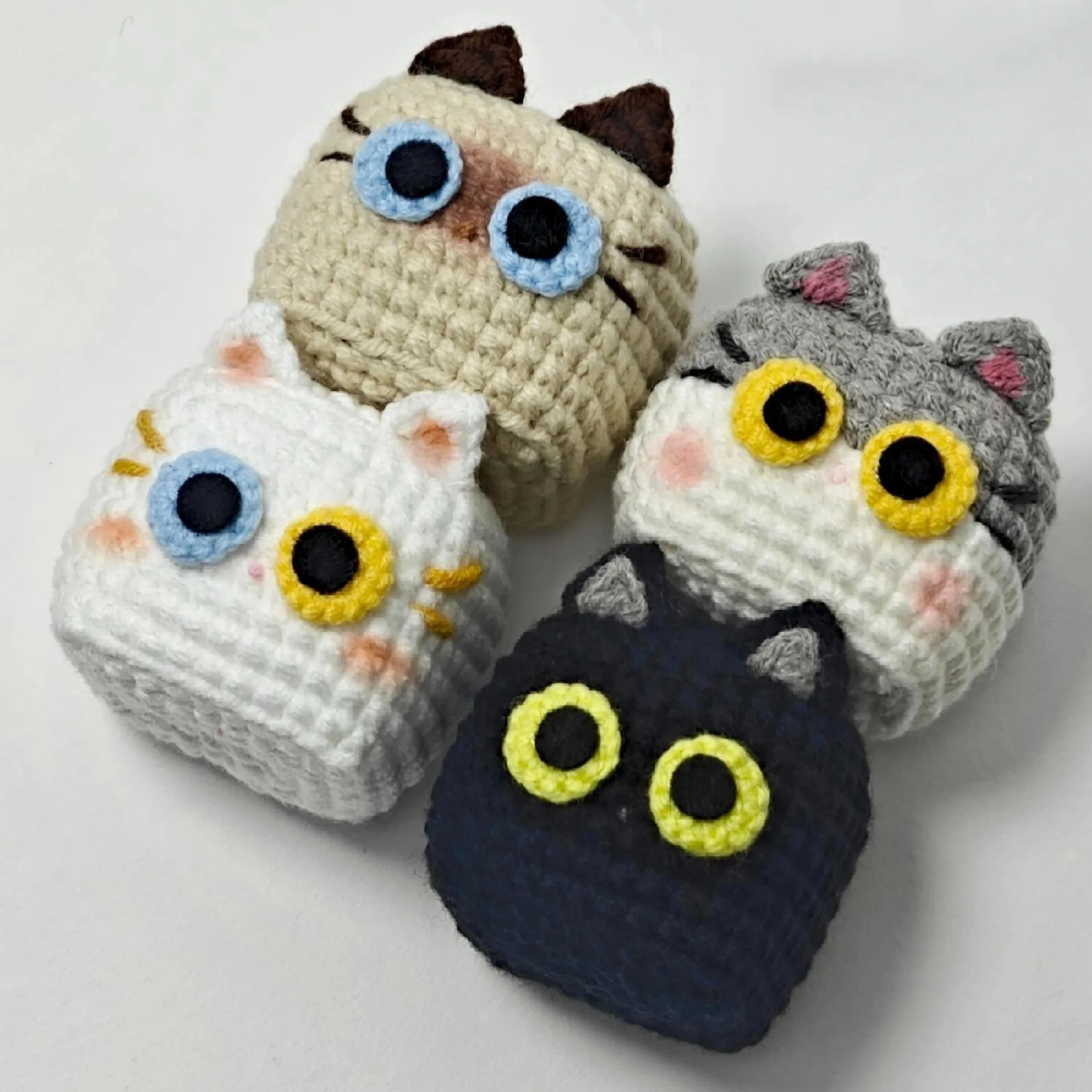 diy wool cute little black cat material bag