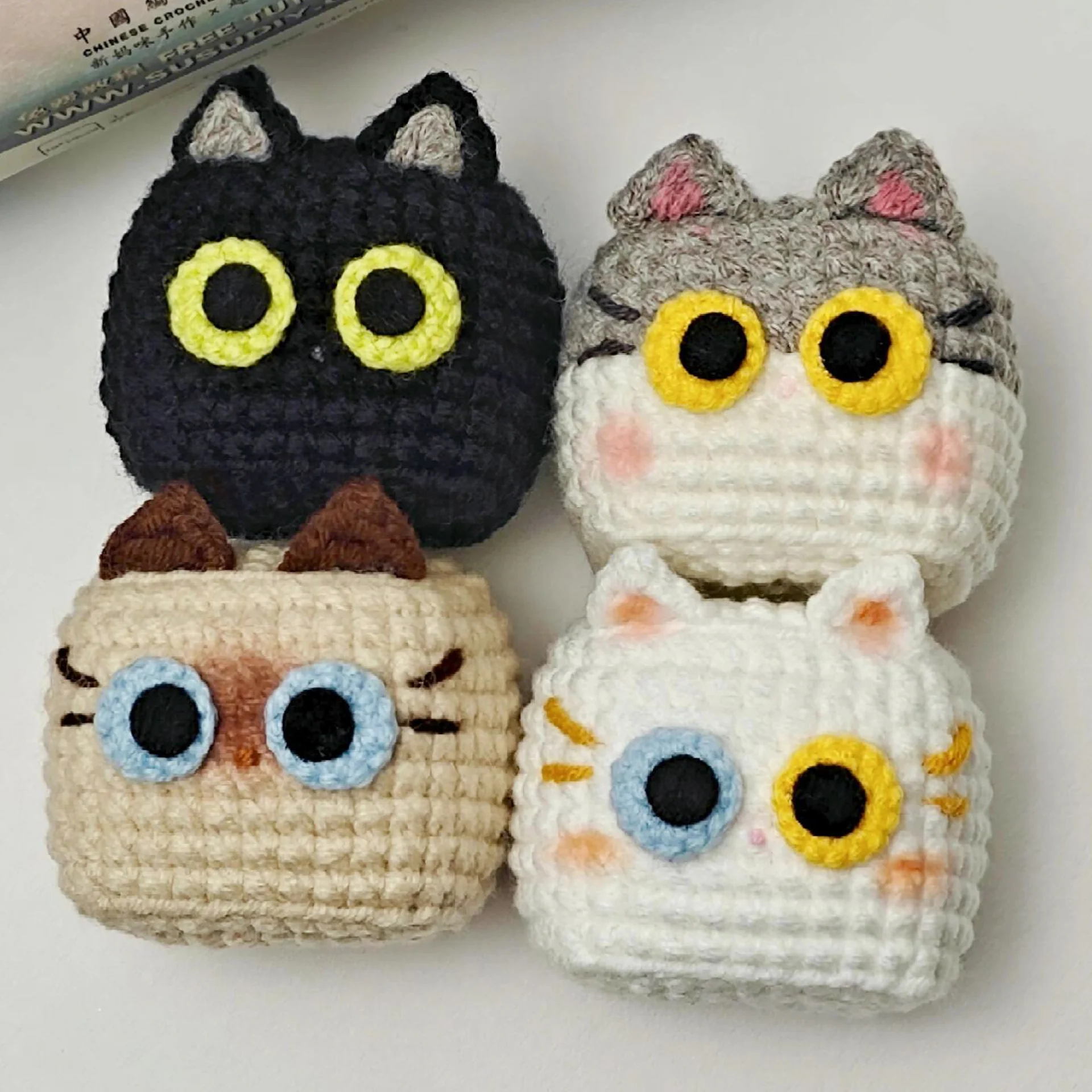 diy wool cute little black cat material bag - Image 2