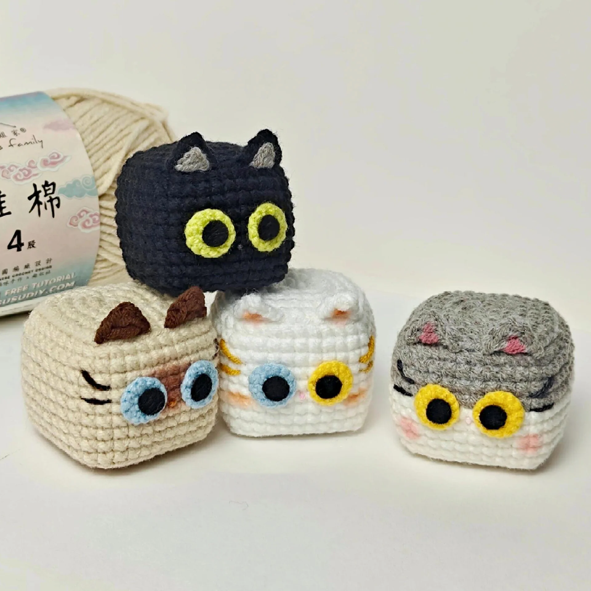 diy wool cute little black cat material bag - Image 4