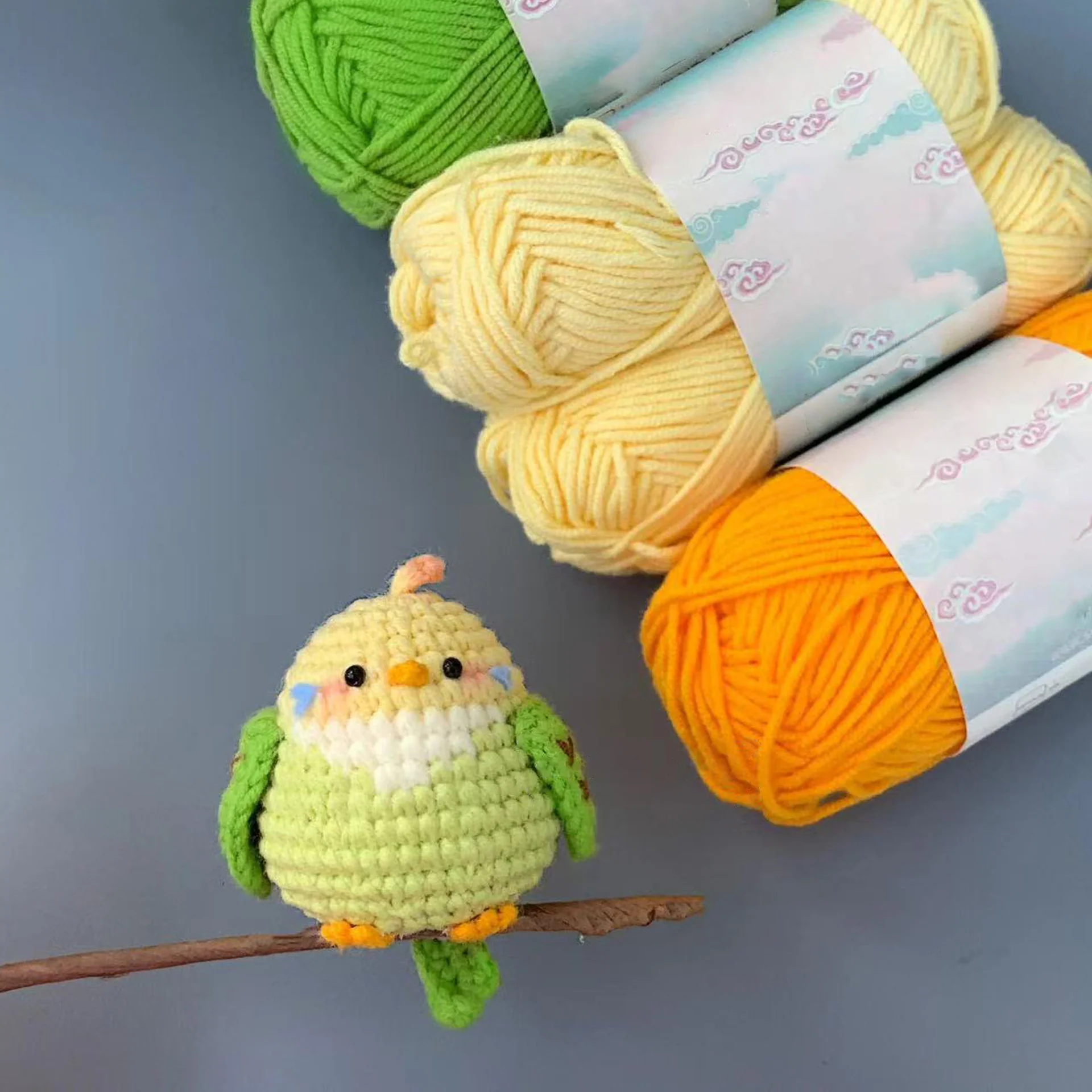 DIY wool fat parrot cute keychain bag pendant - Image 5