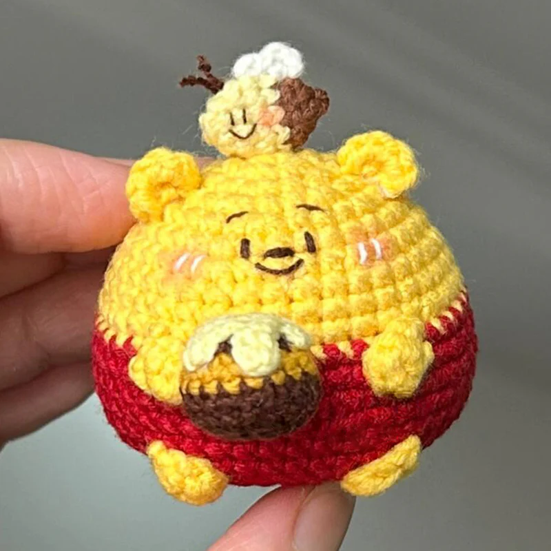 diy wool Mini kitty cat flowerpot keychain - Image 10