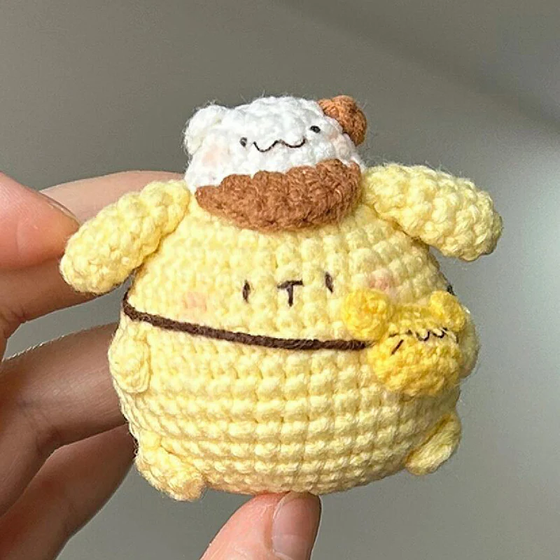diy wool Mini kitty cat flowerpot keychain - Image 2