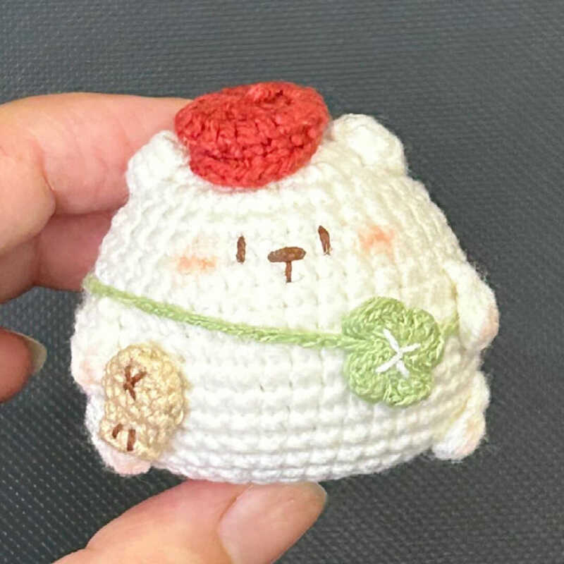 diy wool Mini kitty cat flowerpot keychain - Image 5