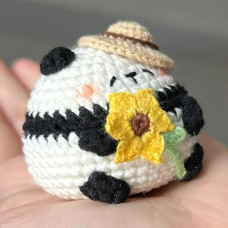 diy wool Mini kitty cat flowerpot keychain - Image 9