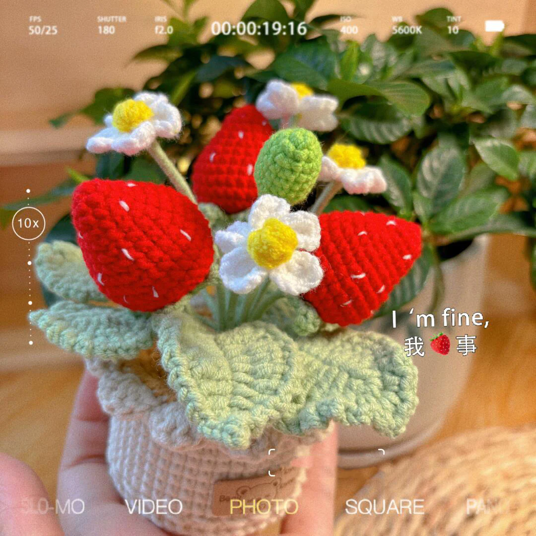 diy wool strawberry potted flower material package - Image 4