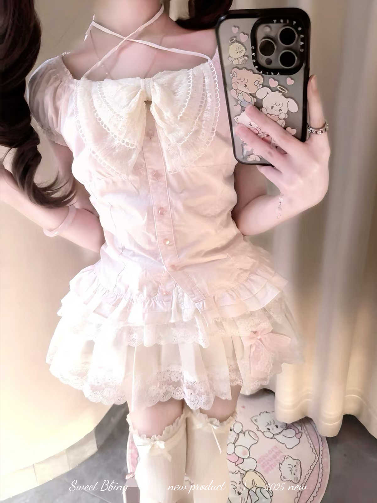 Doll-like Puff-sleeved Shirt - Image 2