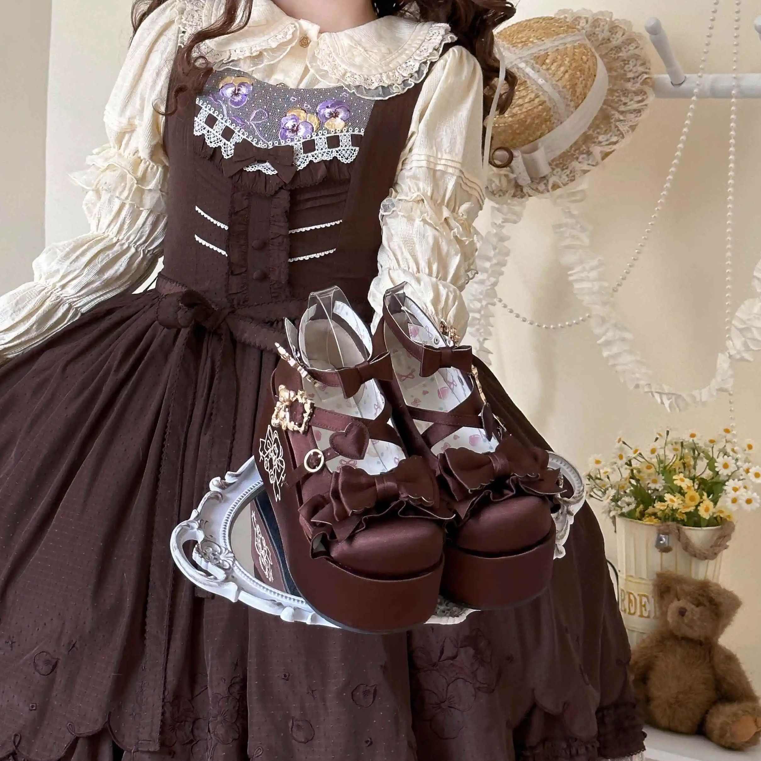 Doll-like Satin Platform Lolita Shoes - Image 10