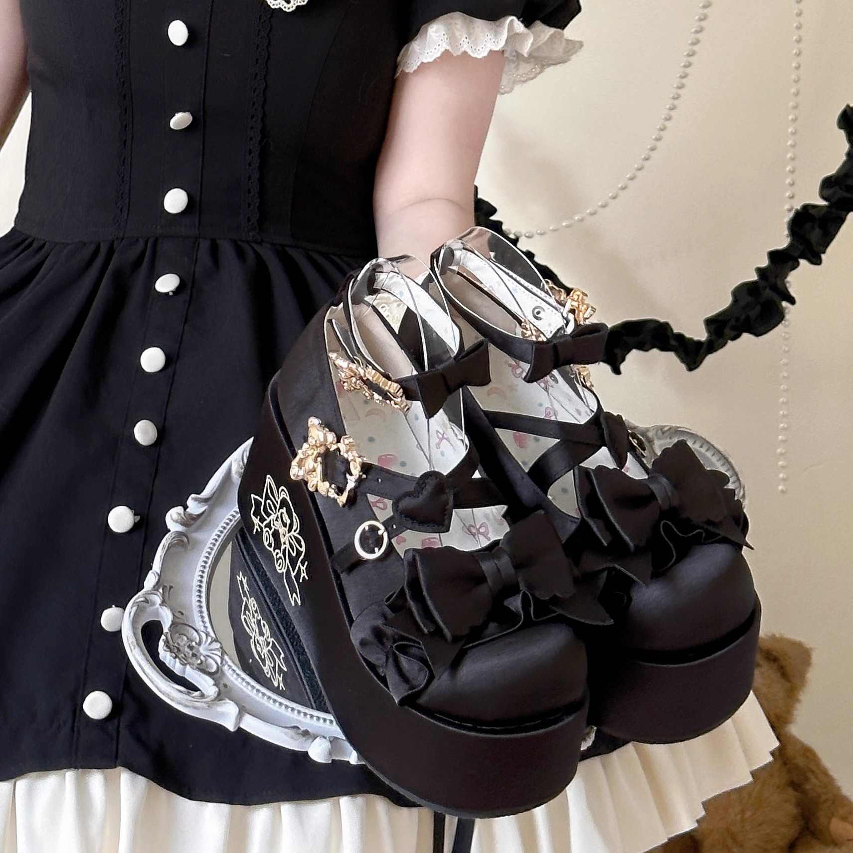 Doll-like Satin Platform Lolita Shoes - Image 11