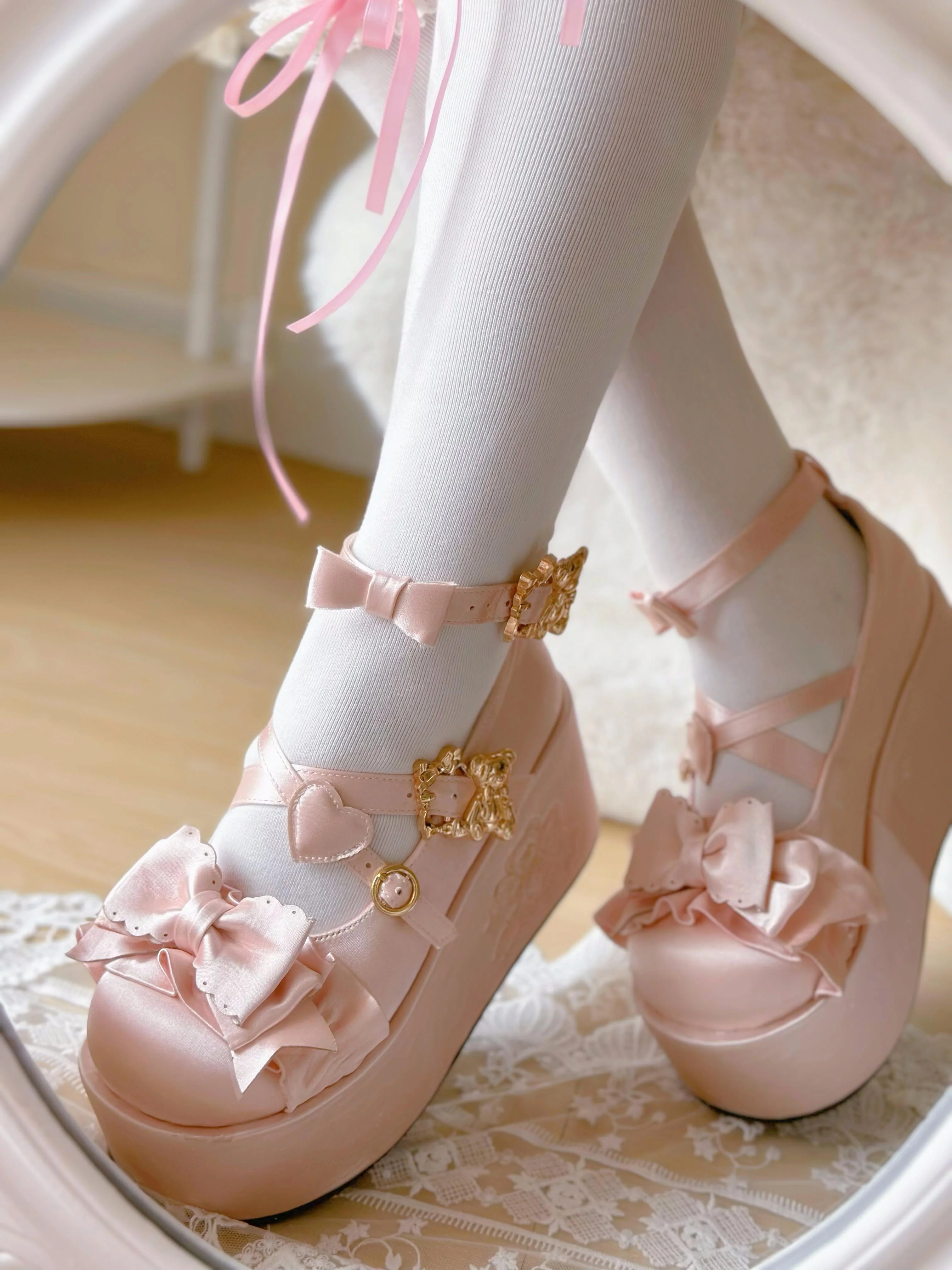 Doll-like Satin Platform Lolita Shoes - Image 2