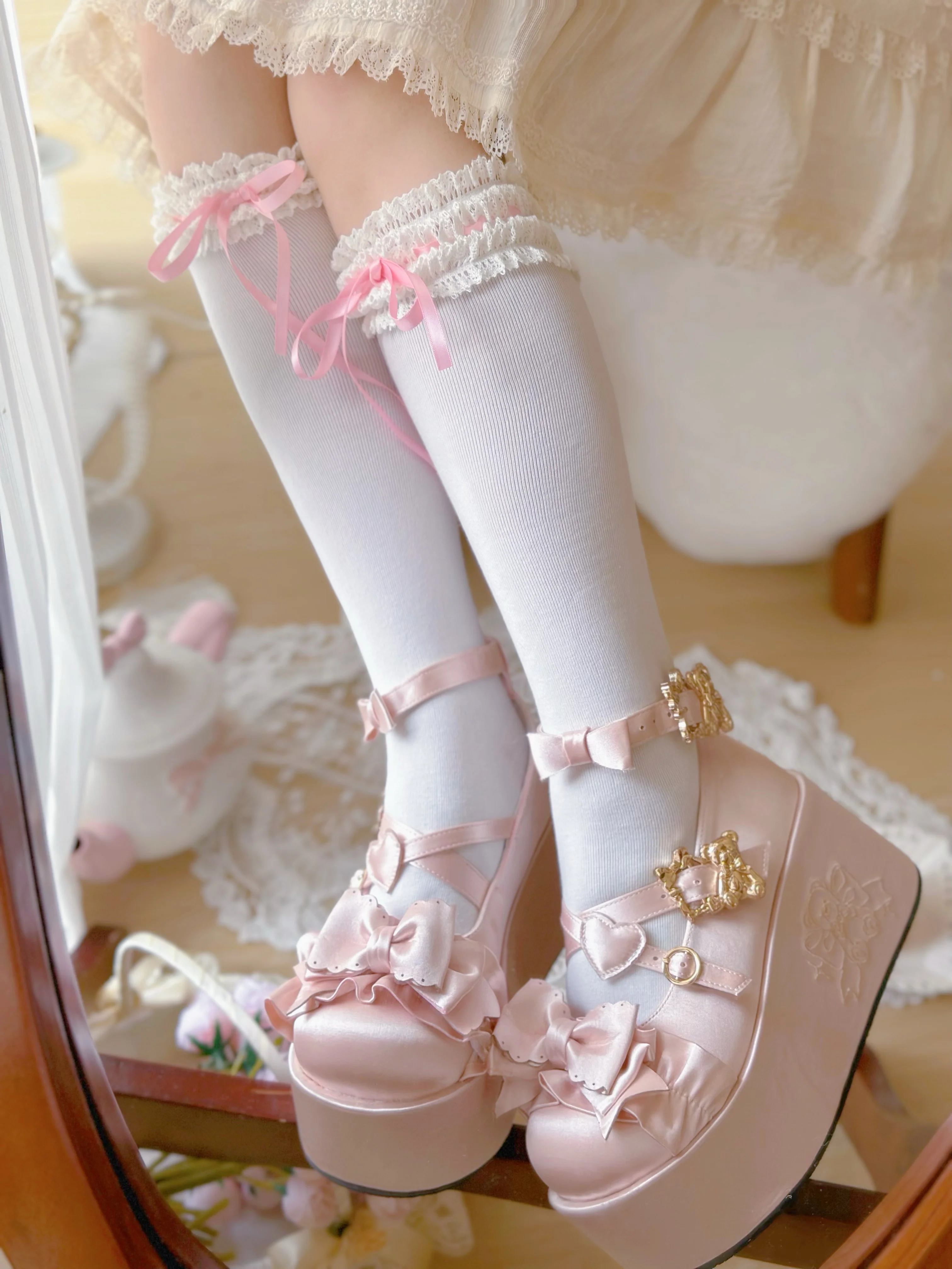 Doll-like Satin Platform Lolita Shoes - Image 3