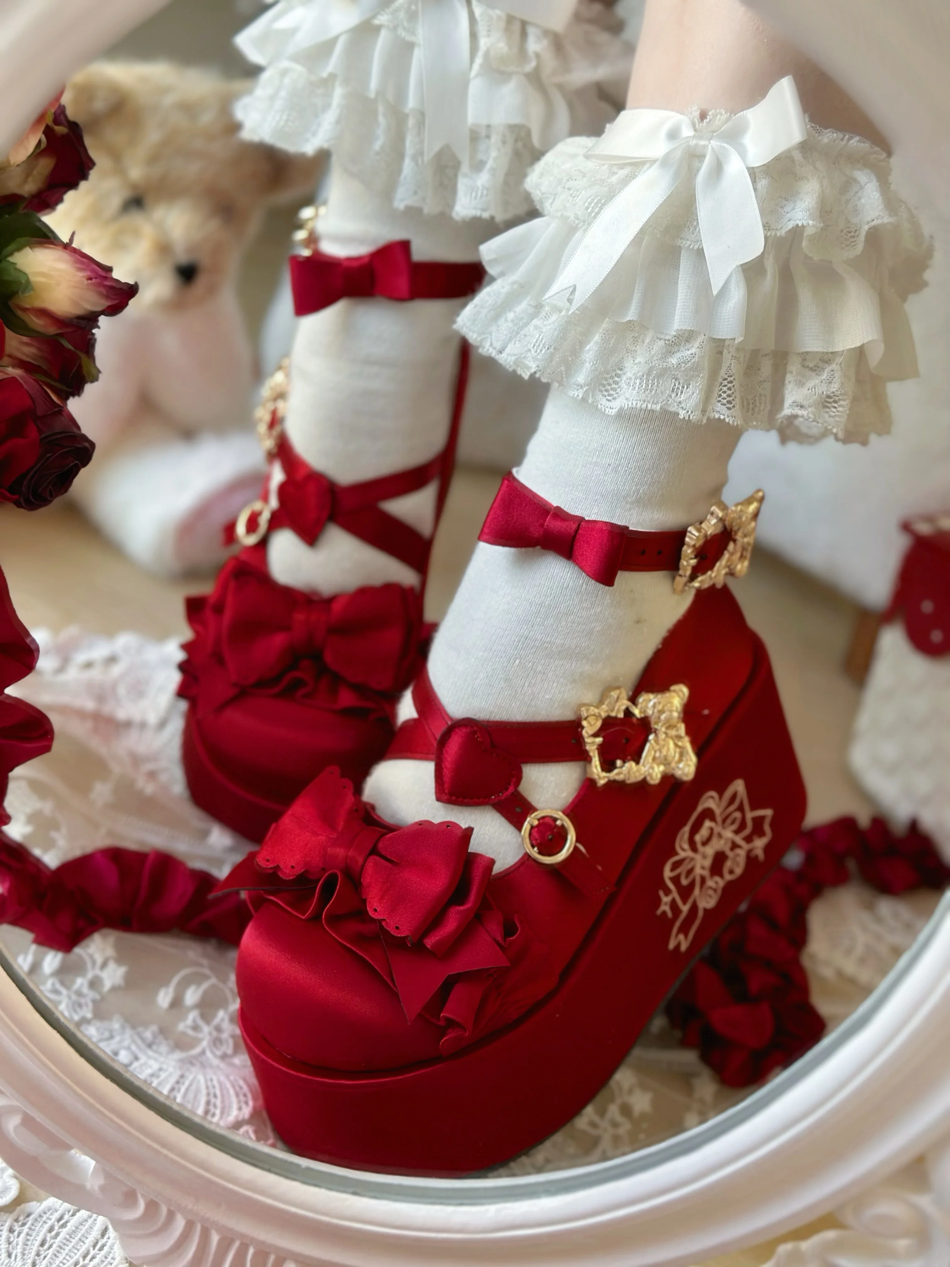 Doll-like Satin Platform Lolita Shoes - Image 5