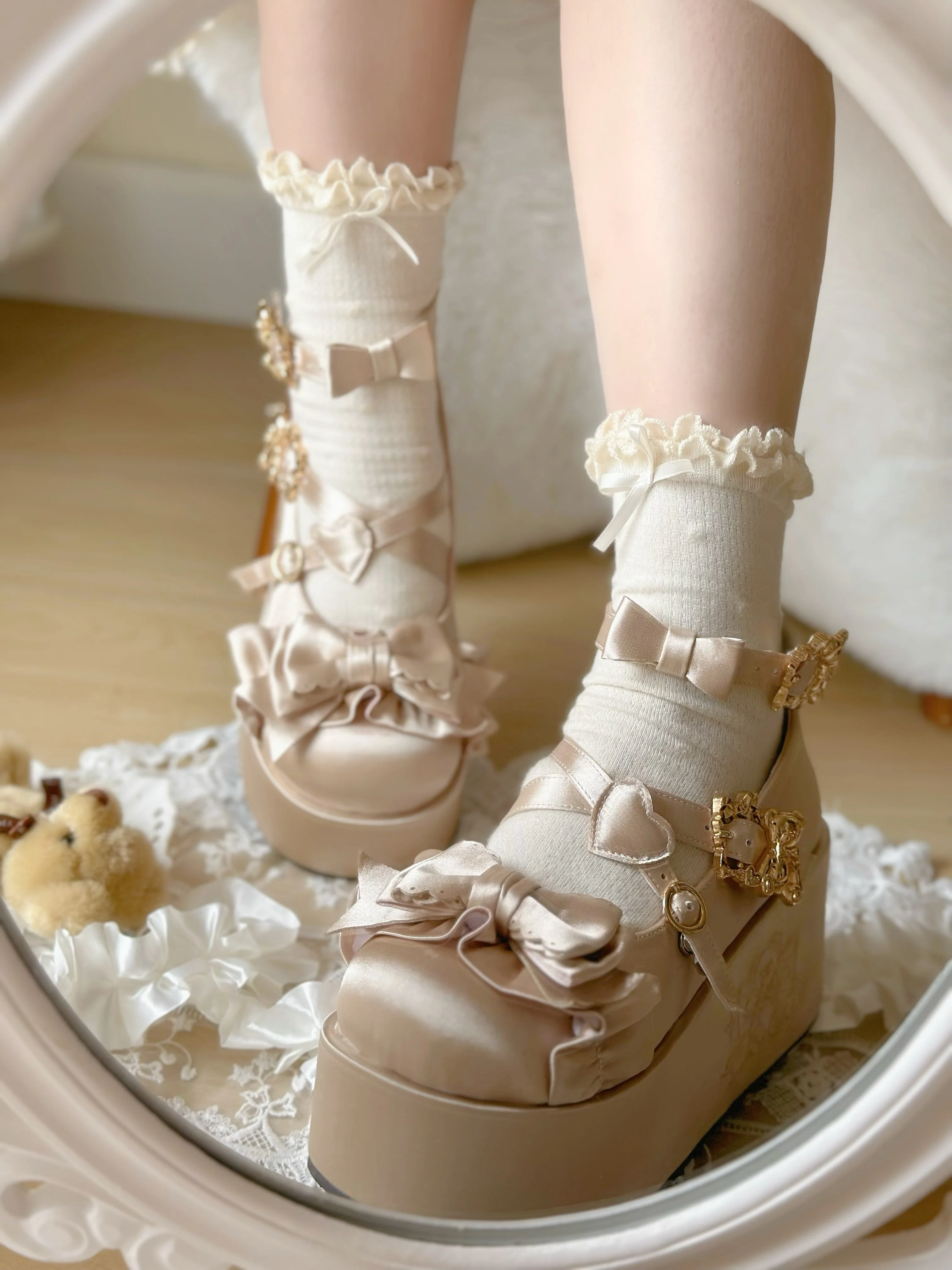 Doll-like Satin Platform Lolita Shoes - Image 7