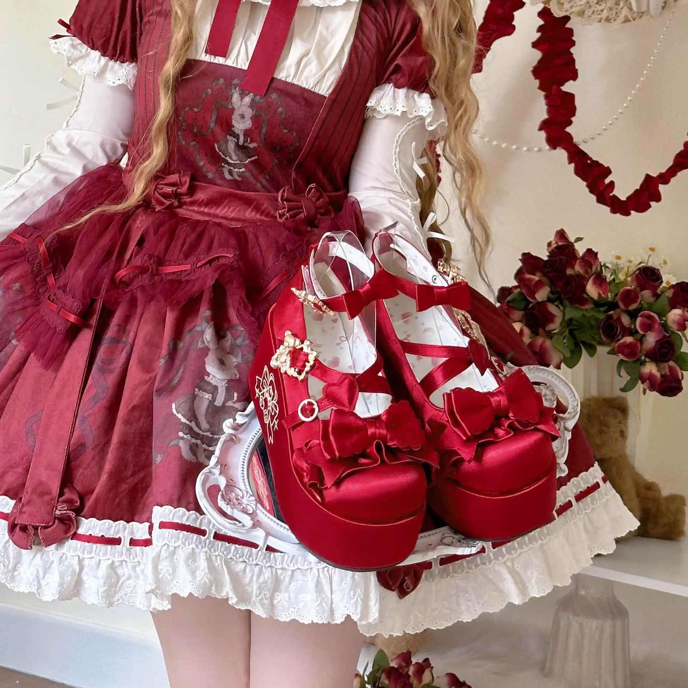 Doll-like Satin Platform Lolita Shoes - Image 8