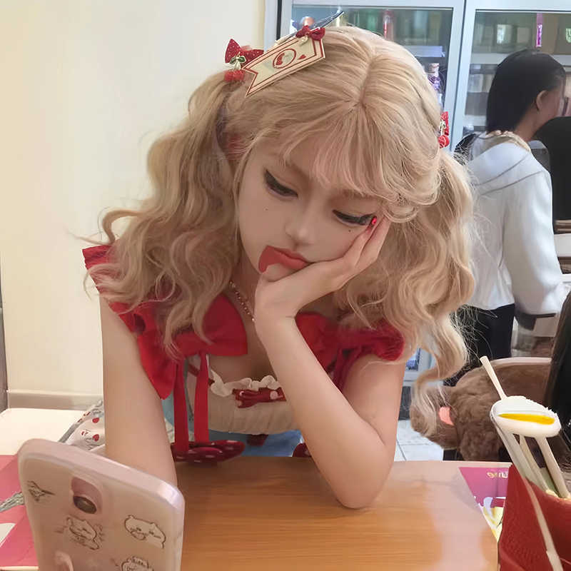 Doll Platinum Curly Long Wig - Image 4