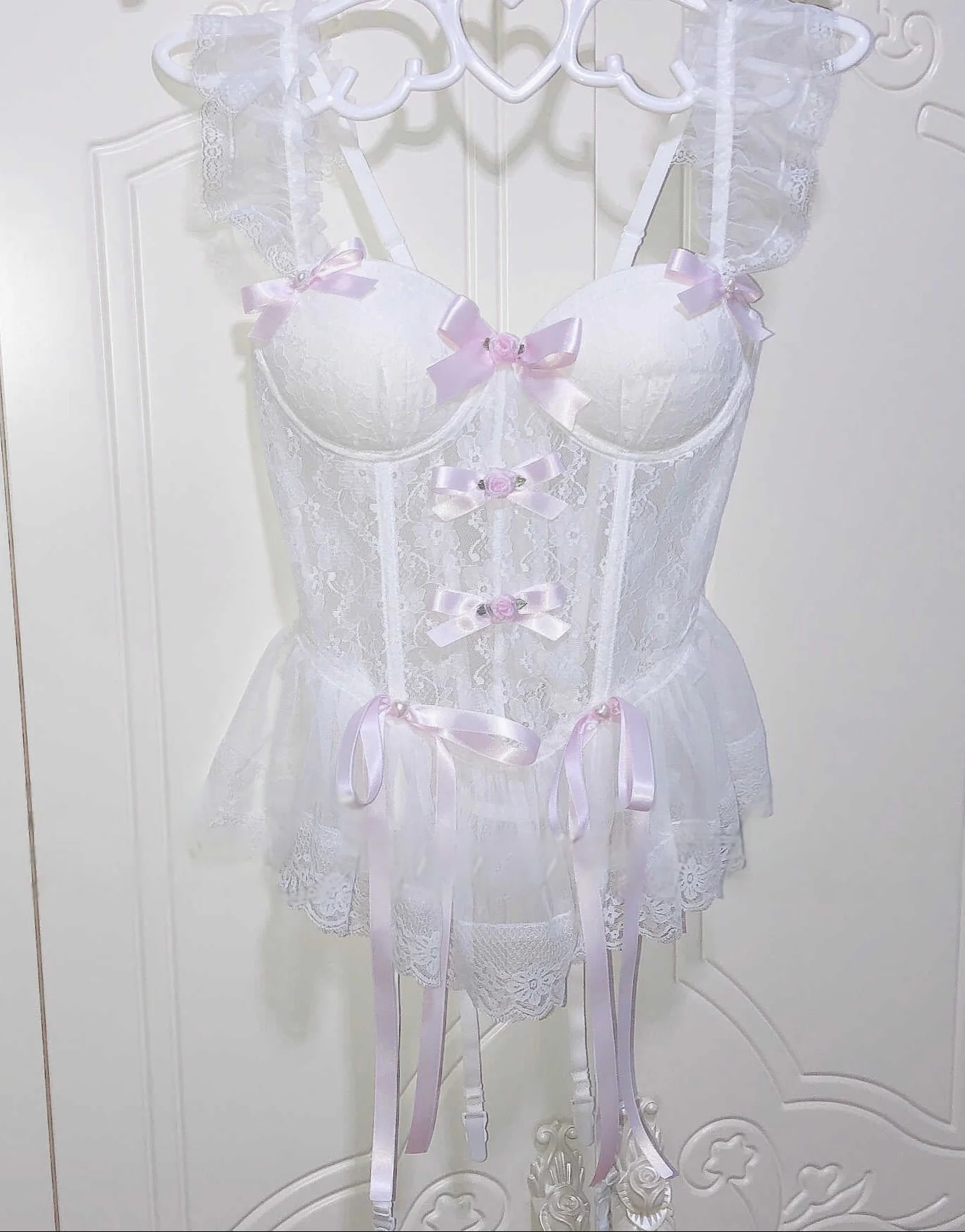 Dollete Bow Lace Fishbone Corset - Image 2