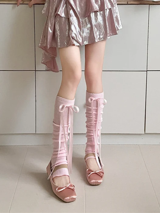 Dollete Bow Ribbon Ballet Coquette Leg Covers - Image 3