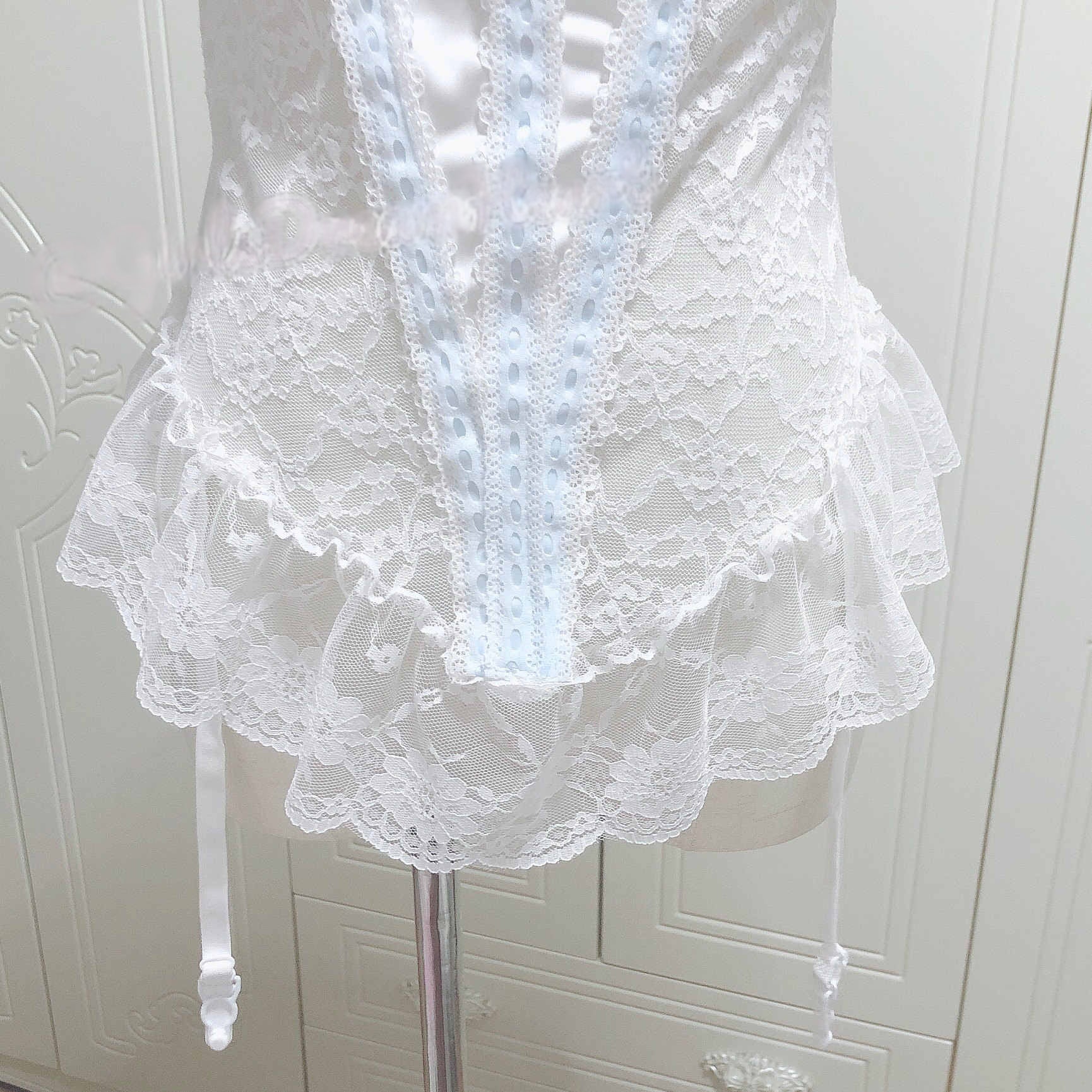 Dollete Bow Satin Lace Corset - Image 4
