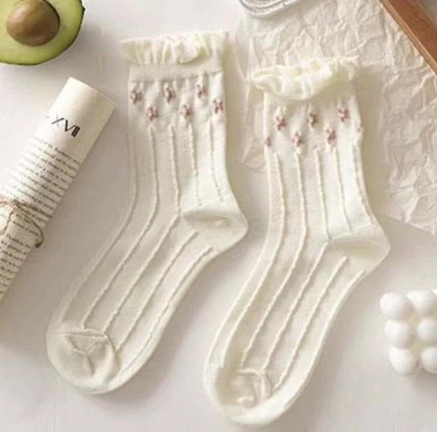Dollette Floral Lace Socks - Image 2