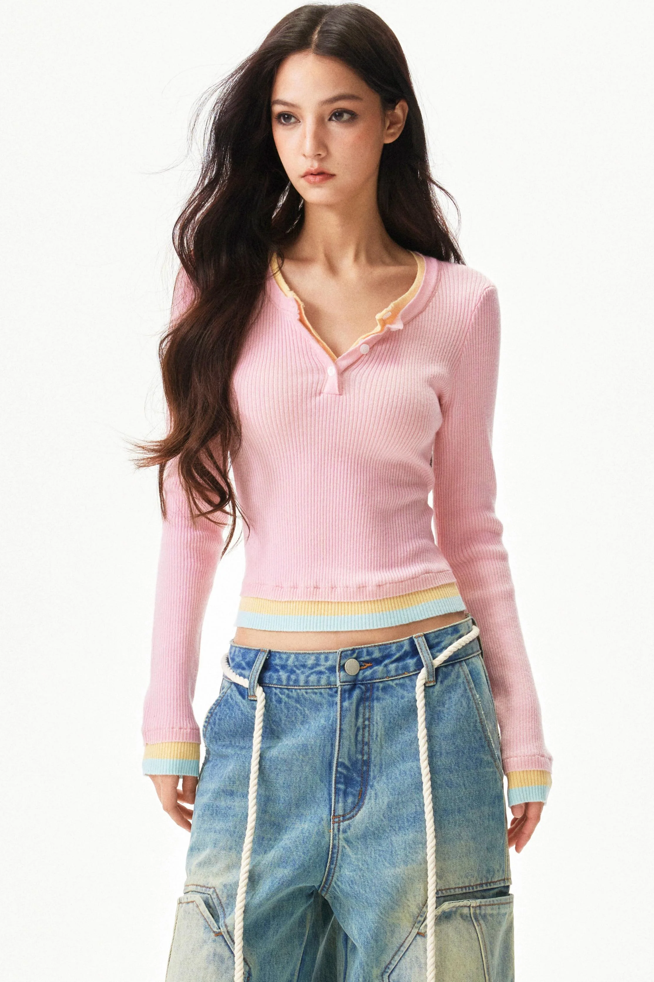 Dopamine color block knit sweaters - Image 4