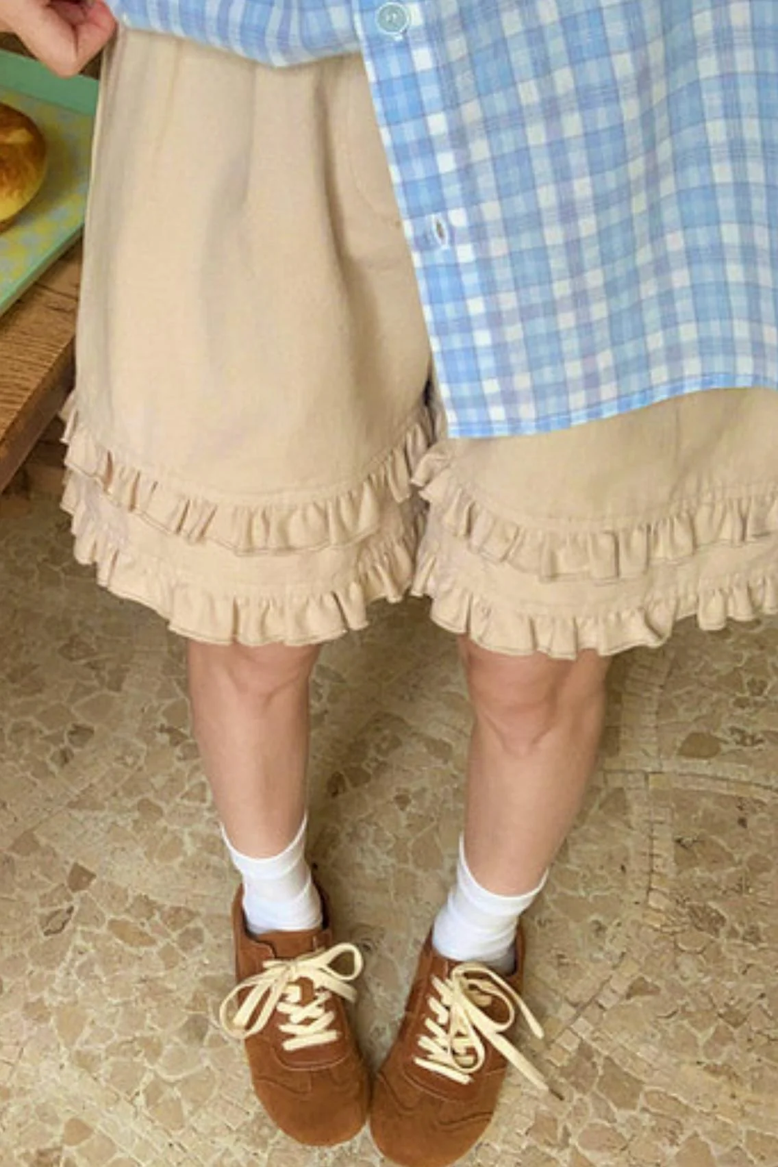 Double Layer Lace Cotton Shorts - Image 3