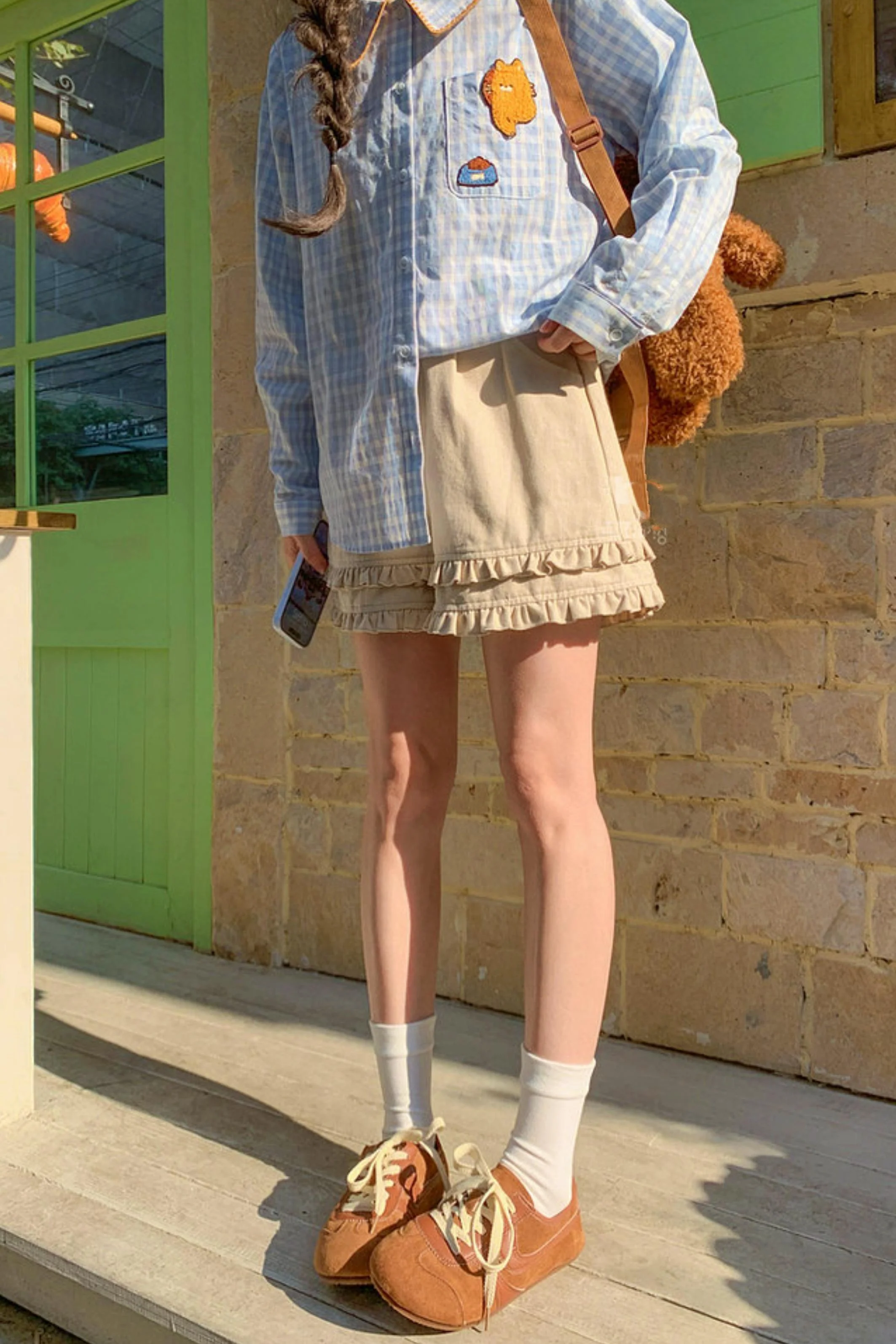 Double Layer Lace Cotton Shorts - Image 5
