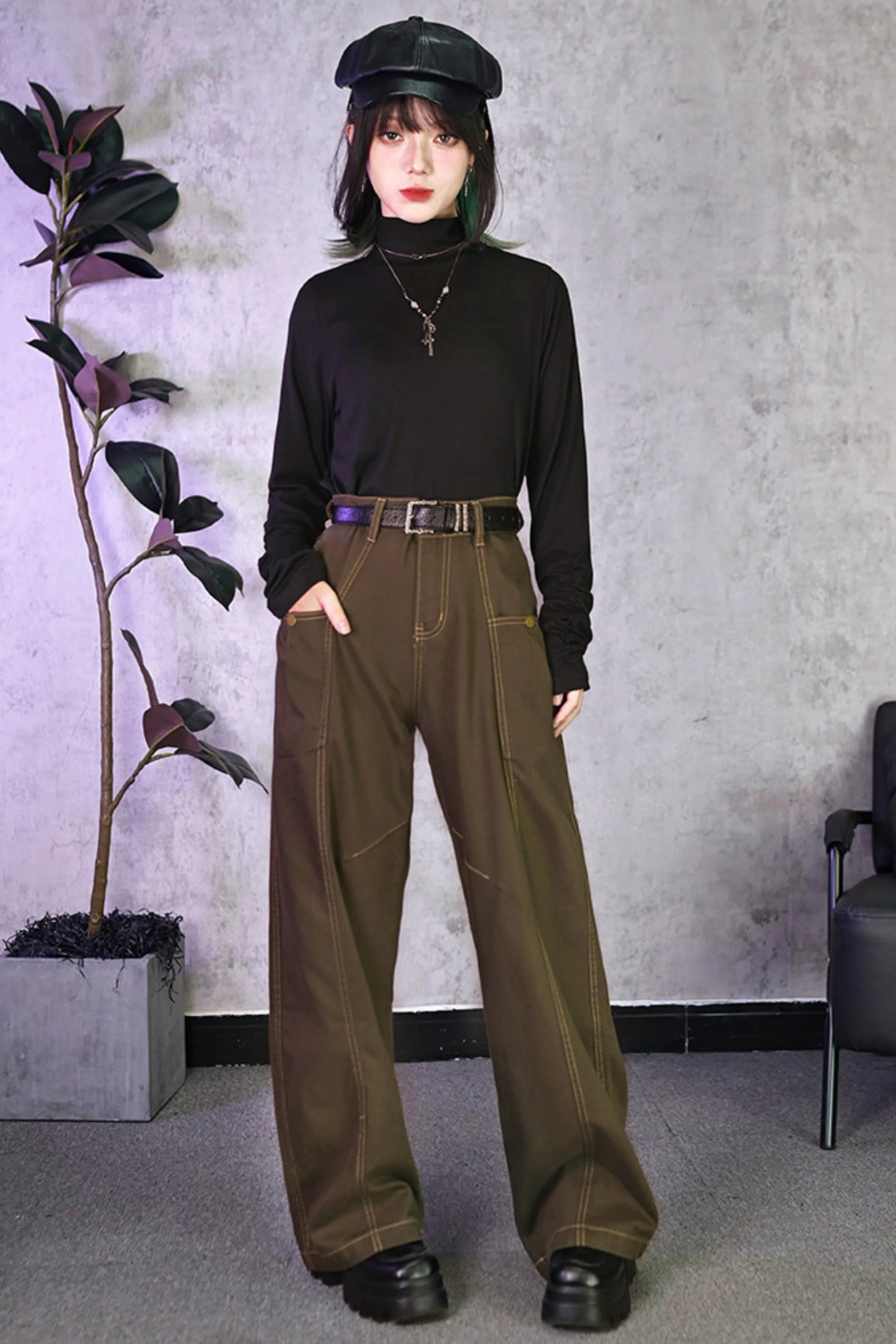 Double Structure Turtleneck Top - Image 19