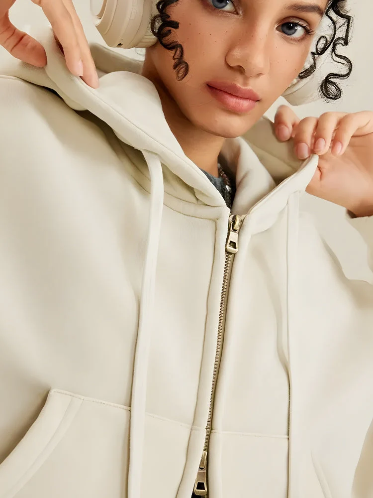 Double Zip-Up Cropped Hoodie - Image 6