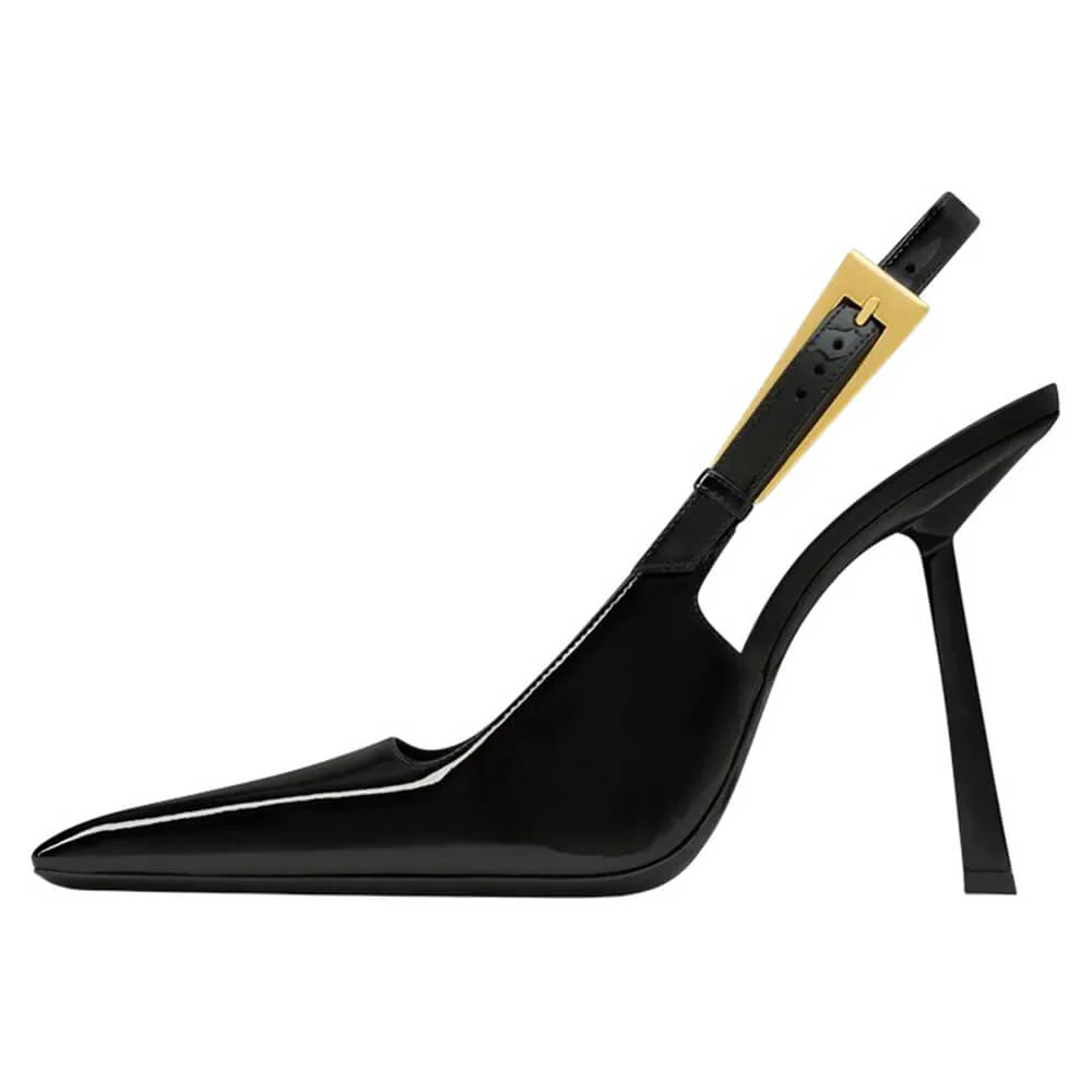 Drama Dealer Pointed Slingback Heels - Image 6