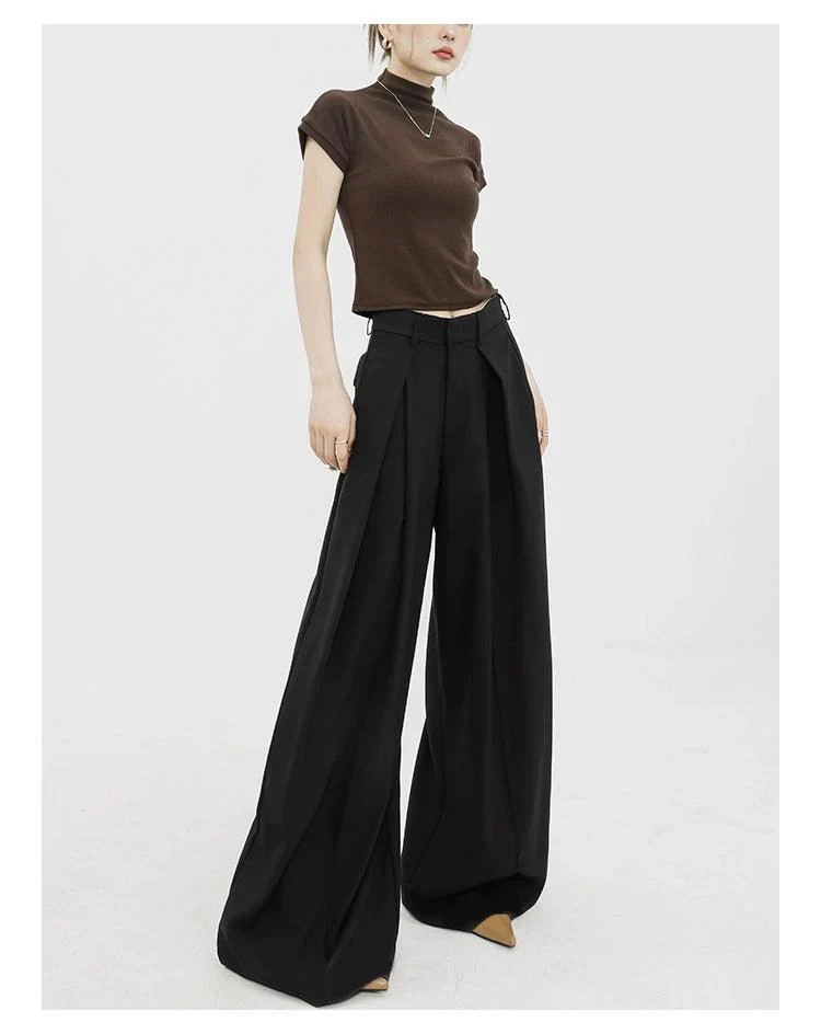 Dramatic Noir Wide-Leg Palazzo Pants - Image 12