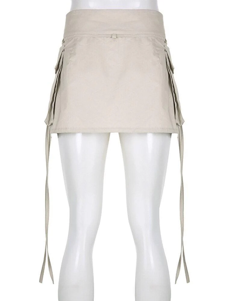 Drawstring Cargo Mini Skirt - Image 4