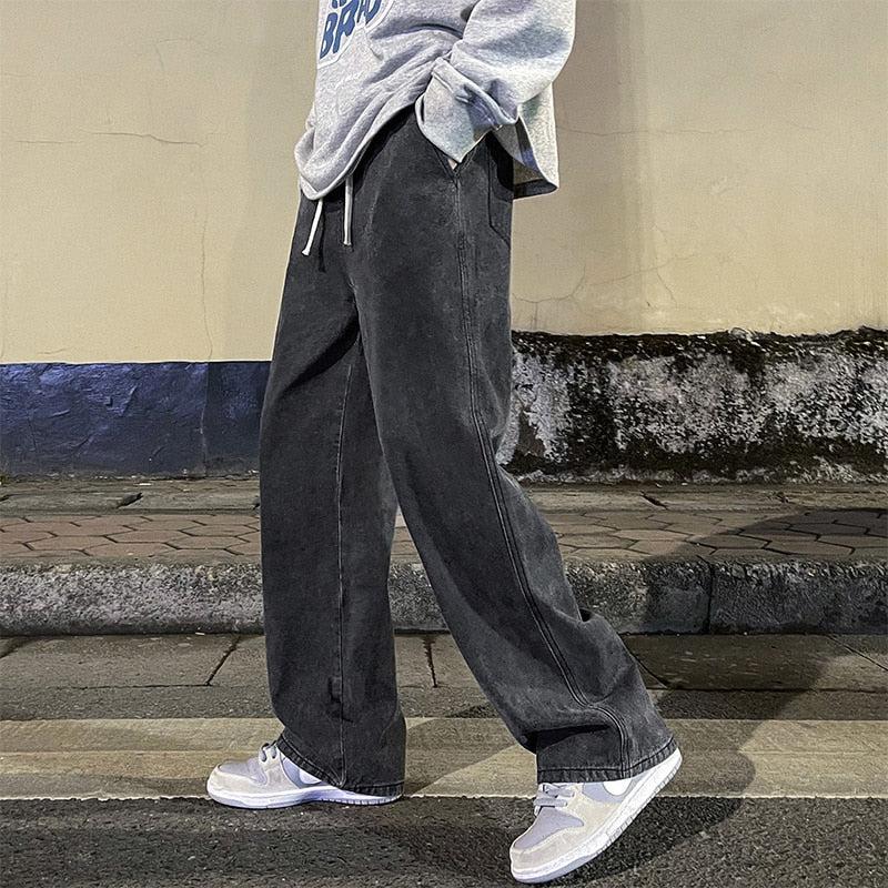 Drawstring Straight Leg Baggy Jeans - Image 3