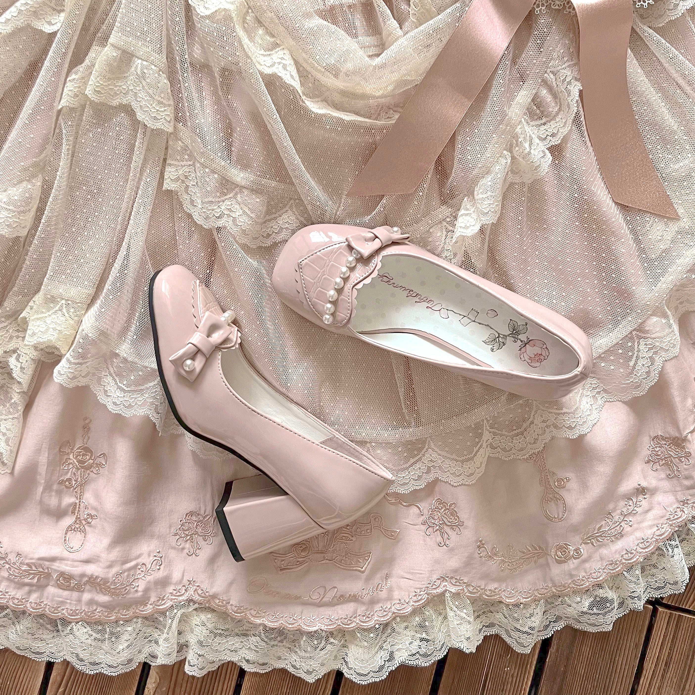 Dream Lolita Pearl Mary Jane High Heels - Image 2
