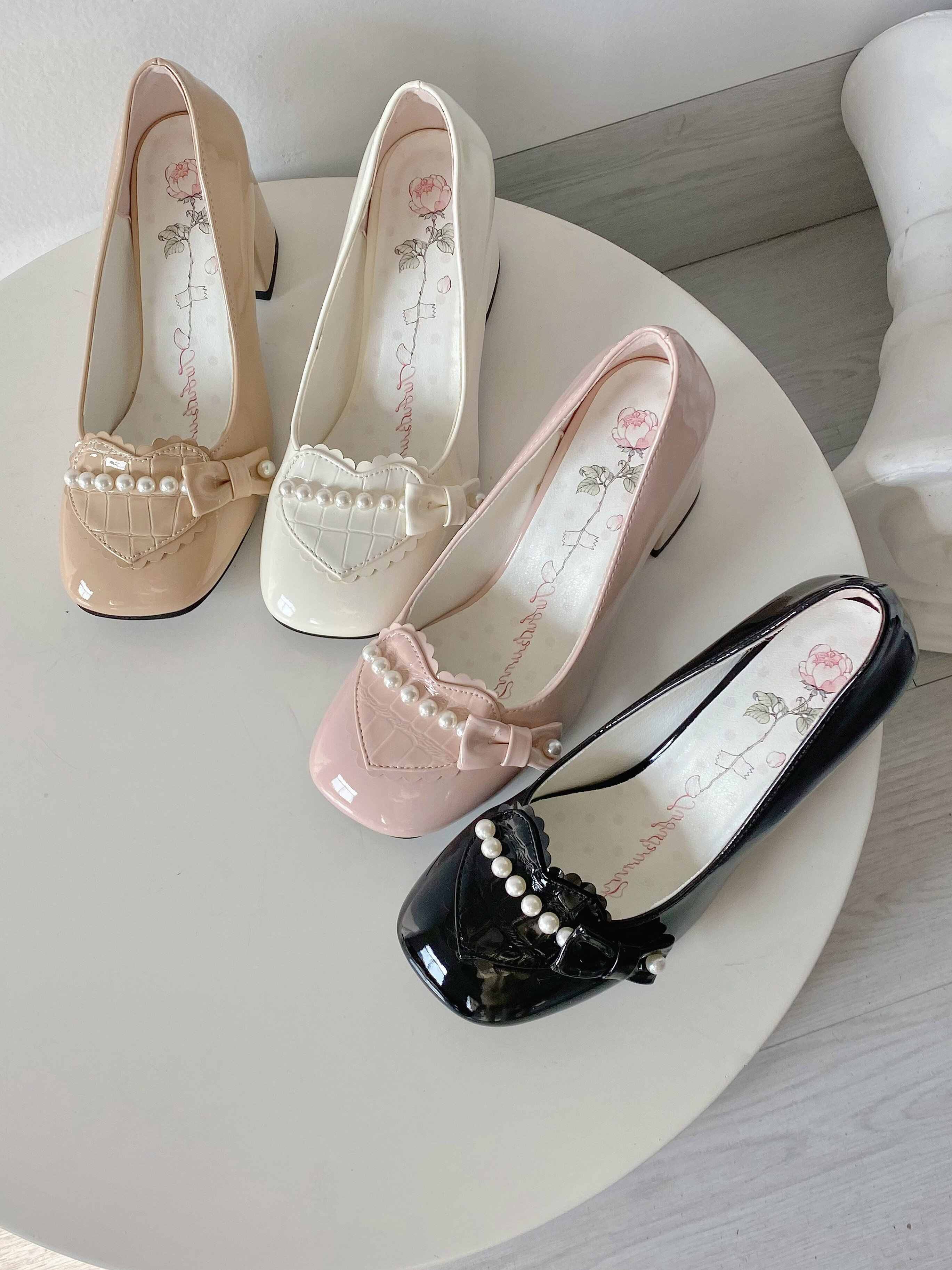 Dream Lolita Pearl Mary Jane High Heels - Image 5