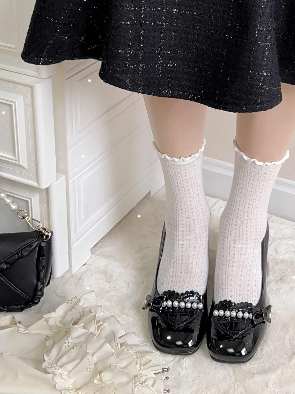 Dream Lolita Pearl Mary Jane High Heels - Image 9