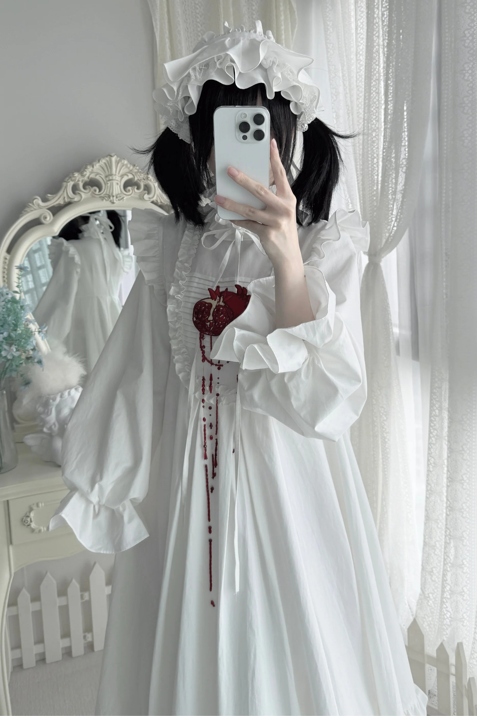 Pure Blood Lolita Dress + Headband + Brooch + Hat - Image 16