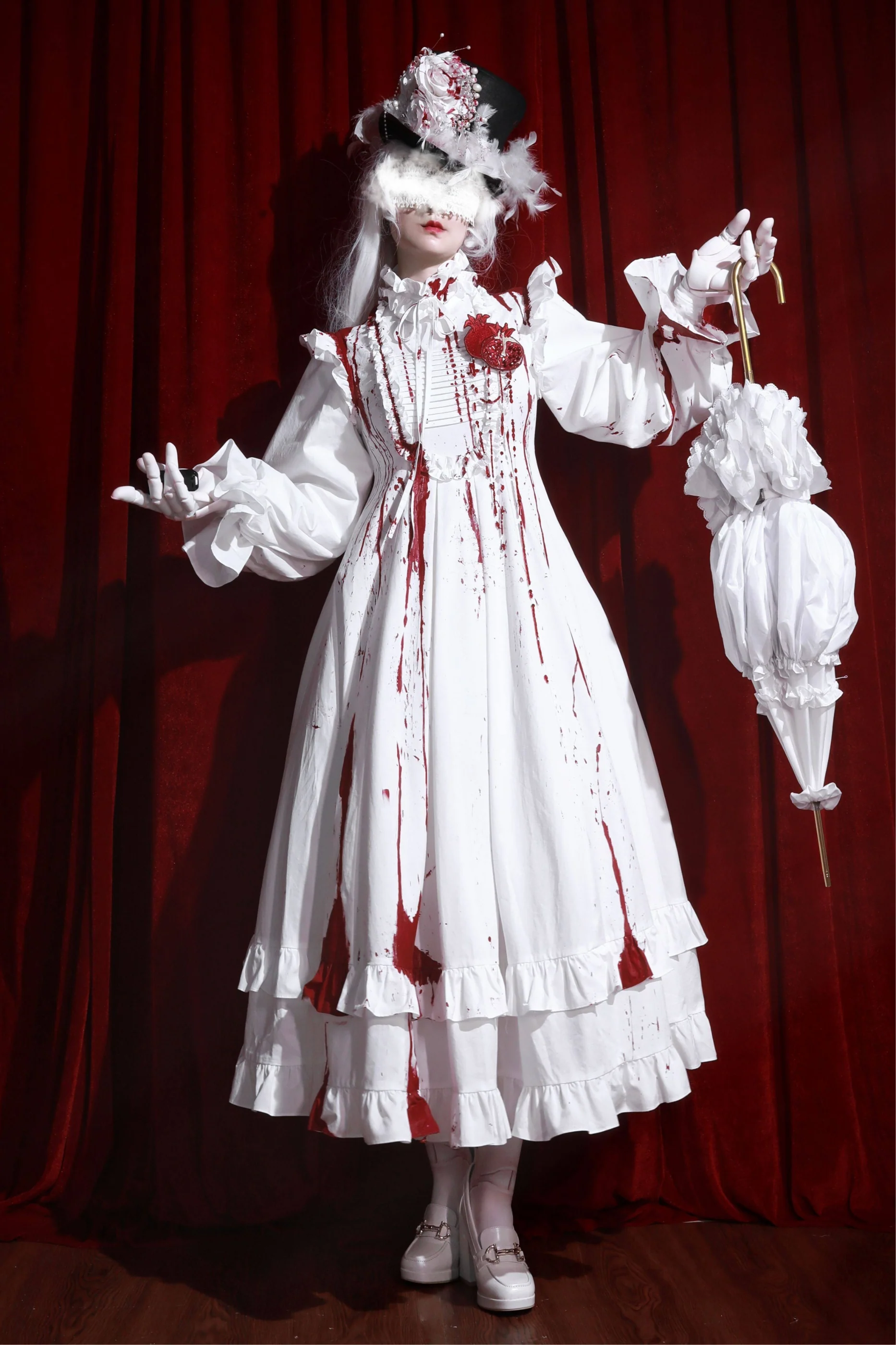 Pure Blood Lolita Dress + Headband + Brooch + Hat - Image 6