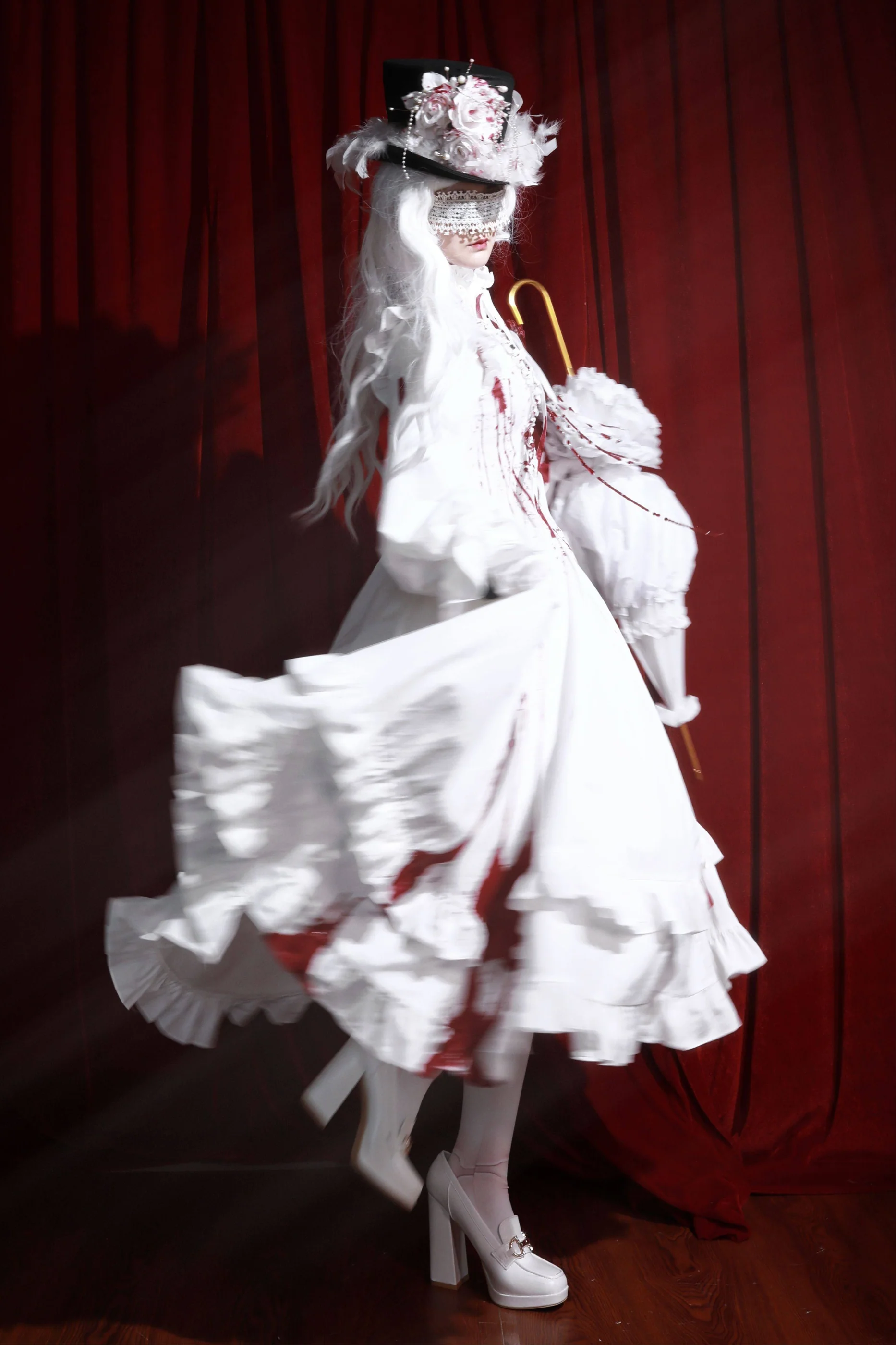 Pure Blood Lolita Dress + Headband + Brooch + Hat - Image 7